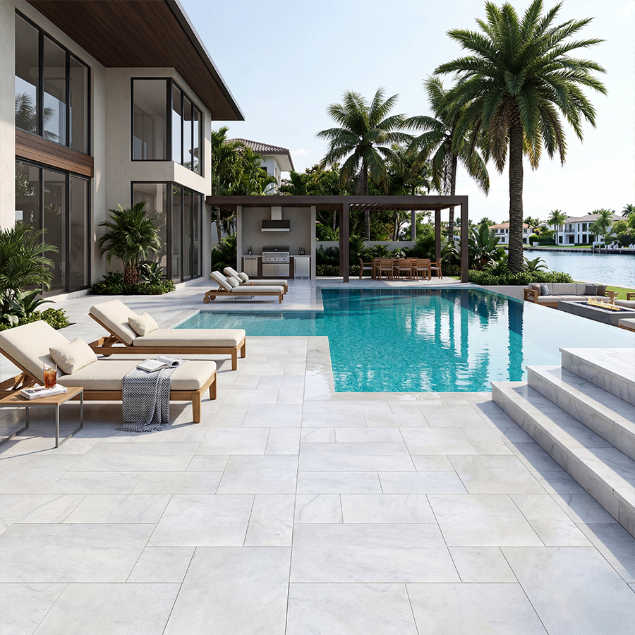Premium Select GLACIER WHITE Marble Sandblasted PAVER thumbnail