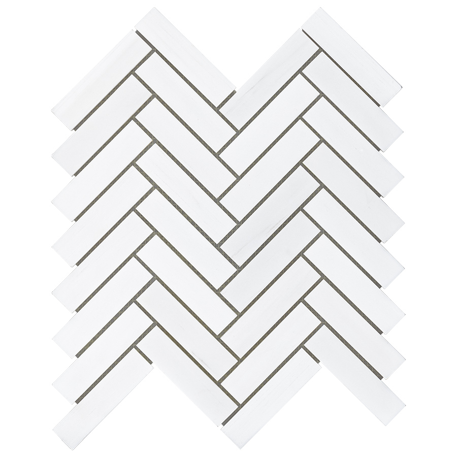 Herringbone Bianco Dolomite Mosaic thumbnail