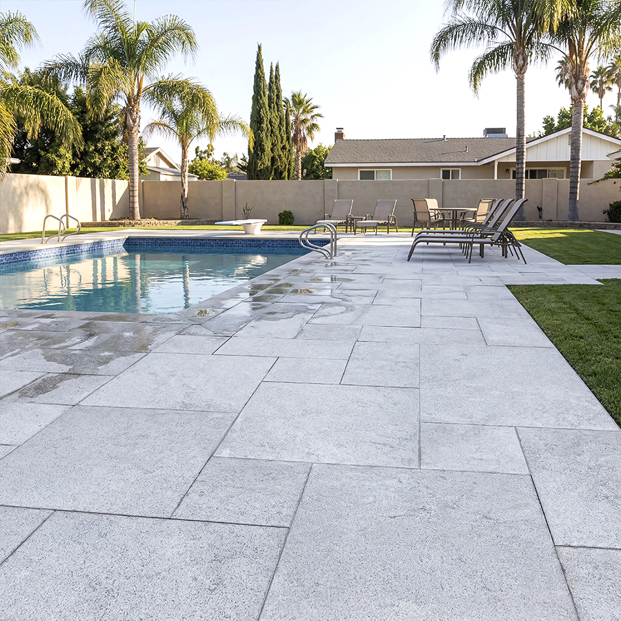 Premium Select ICE SILVER Marble Sandblasted PAVER thumbnail